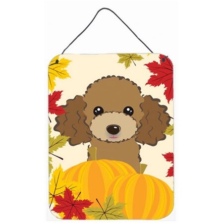 Carolines Treasures Chocolate Brown Poodle Thanksgiving Wall or Door Hanging Prints BB2062DS1216